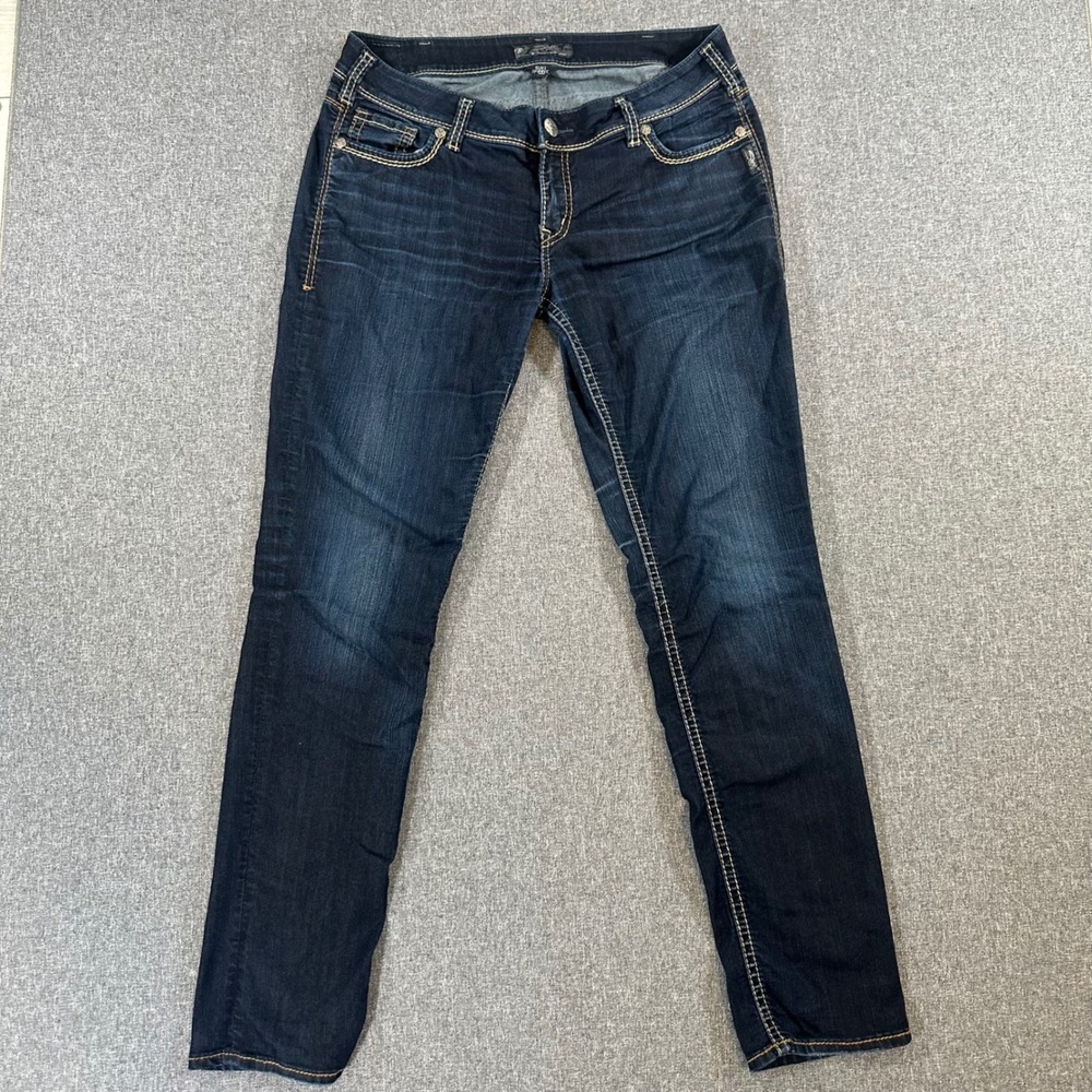 Silver Jeans Co Suki Skinny Dark Wash Denim Pants Mens W34 L33 Stretch Indigo